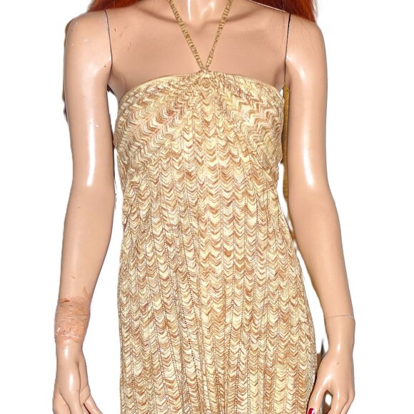 Ann Taylor Loft Beige Halter Shirt Dress S - Picture 1 of 7